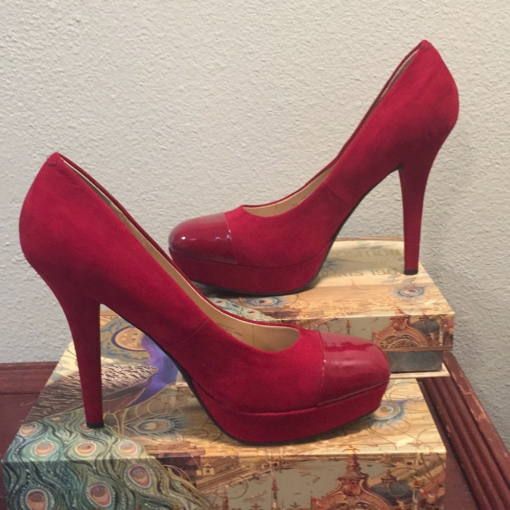 Red Suede Guess Heels